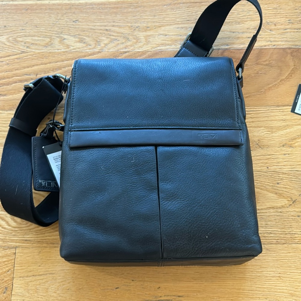 TUMU benton flip crossbody bag brown leather